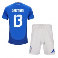 Fotbalové Dres Itálie Matteo Darmian #13 Dětské Domácí ME 2024 Krátký Rukáv (+ trenýrky)